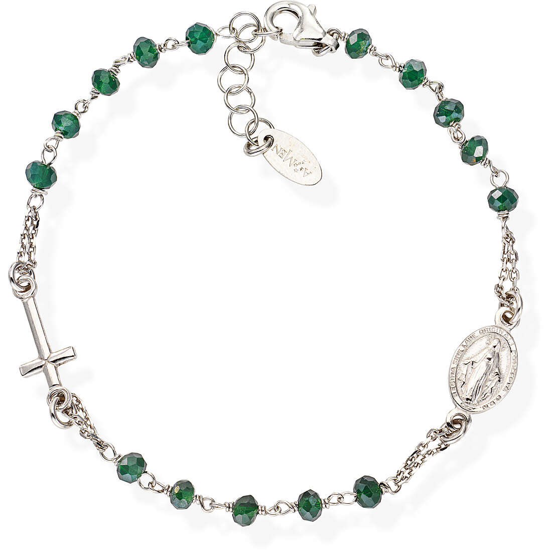 Armband Mit Perlen frau Silber 925 Schmuck Amen Rosari BROBVB3