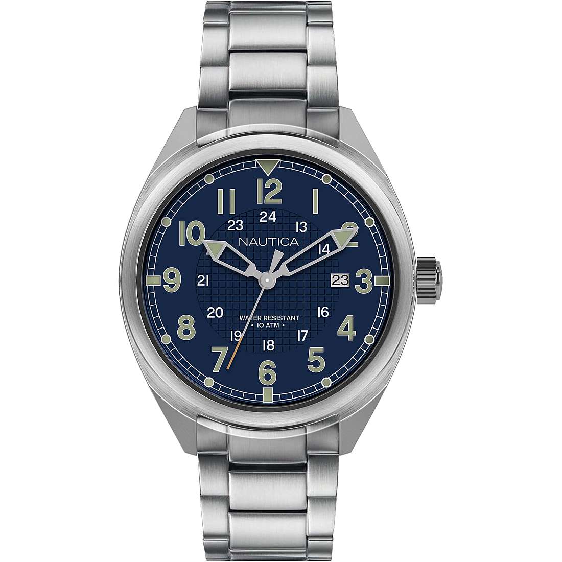 Chronograph Uhr Stahl zifferblatt Blau mann Battery Park NAPBTP004