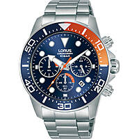 Chronograph Uhr Stahl zifferblatt Blau mann Sport RT345JX9