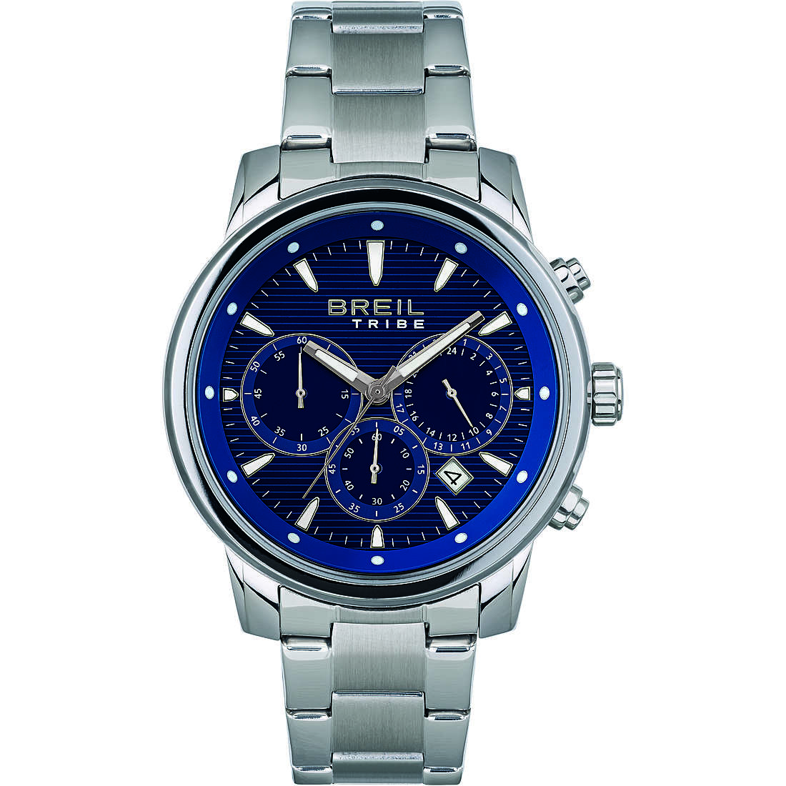 Chronograph Uhr Uhr Stahl zifferblatt Blau mann Caliber EW0511
