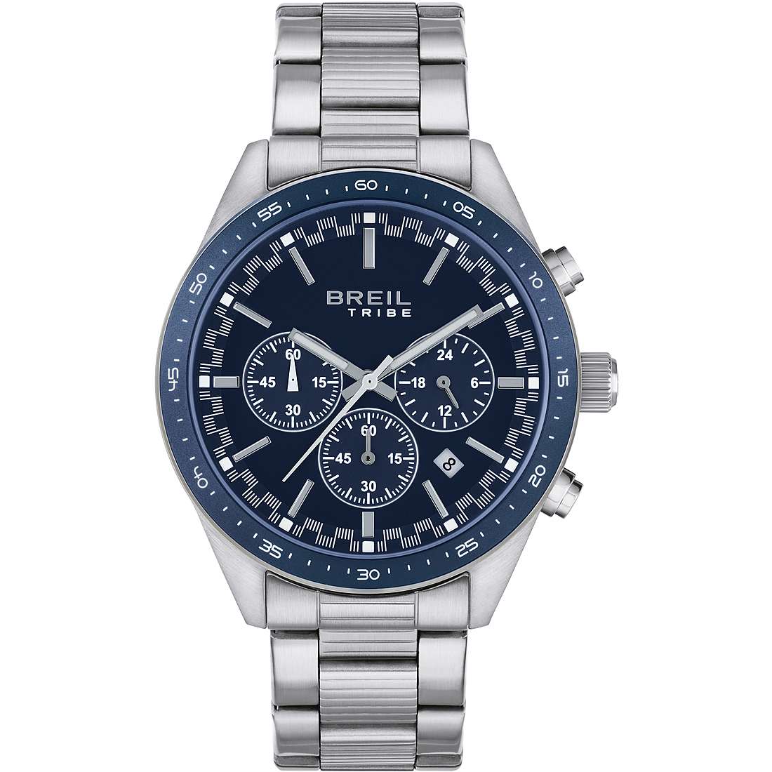 Chronograph Uhr Uhr Stahl zifferblatt Blau mann Fast EW0572