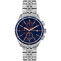 Chronograph Uhr Uhr Stahl zifferblatt Blau mann Net EW0544