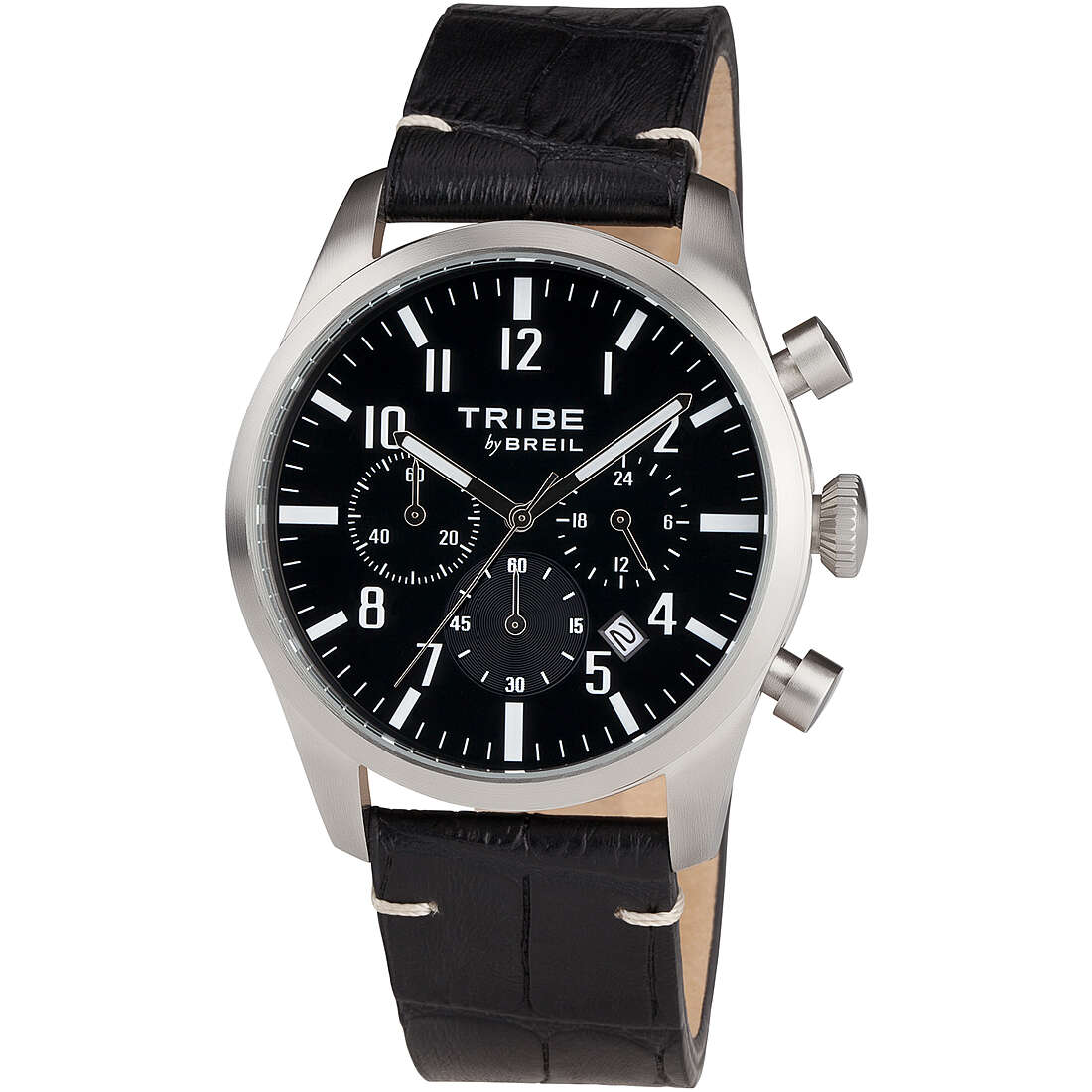 Chronograph Uhr Uhr Stahl zifferblatt Schwarz mann Classic Elegance EW0192