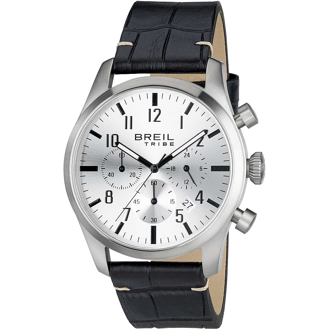 Chronograph Uhr Uhr Stahl zifferblatt Silber mann Classic Elegance Extension EW0230
