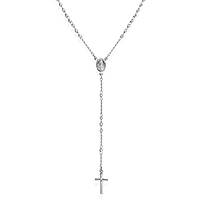 Halskette frau Schmuck Amen Rosari mit Kreuz CRO30BD