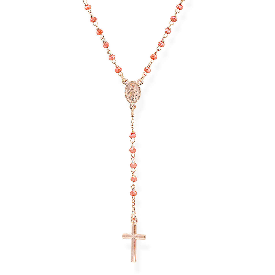 Halskette frau Schmuck Amen Rosari mit Kreuz CRORCO4