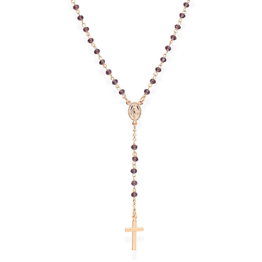 Halskette frau Schmuck Amen Rosari mit Kreuz CRORL4
