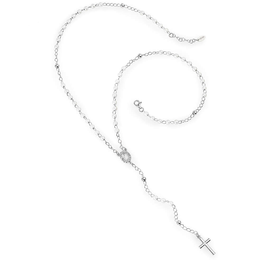 Halskette frau Schmuck Amen Rosario mit Kreuz CROBBZ-M4