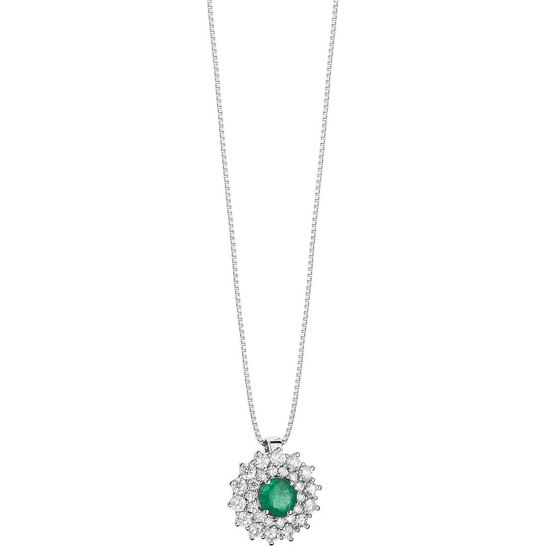 Halskette Schmuck Gold frau Schmuck Diamant, Smaragd GLB 1475