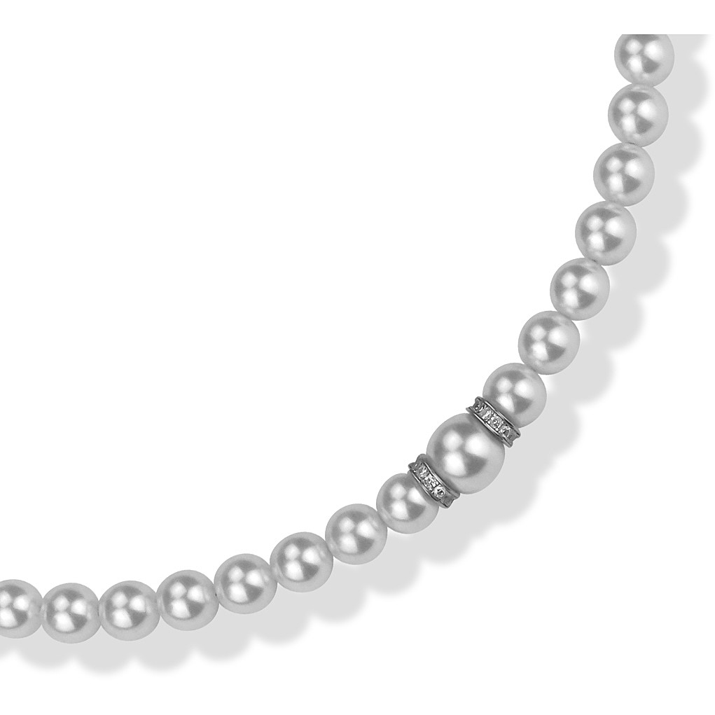 Halskette Schmuck Silber 925 frau Schmuck Perlen, Zirkon GR818
