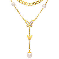Muttertags-Set: Halskette und Ohrringe in Goldfarbe AC-C175G
